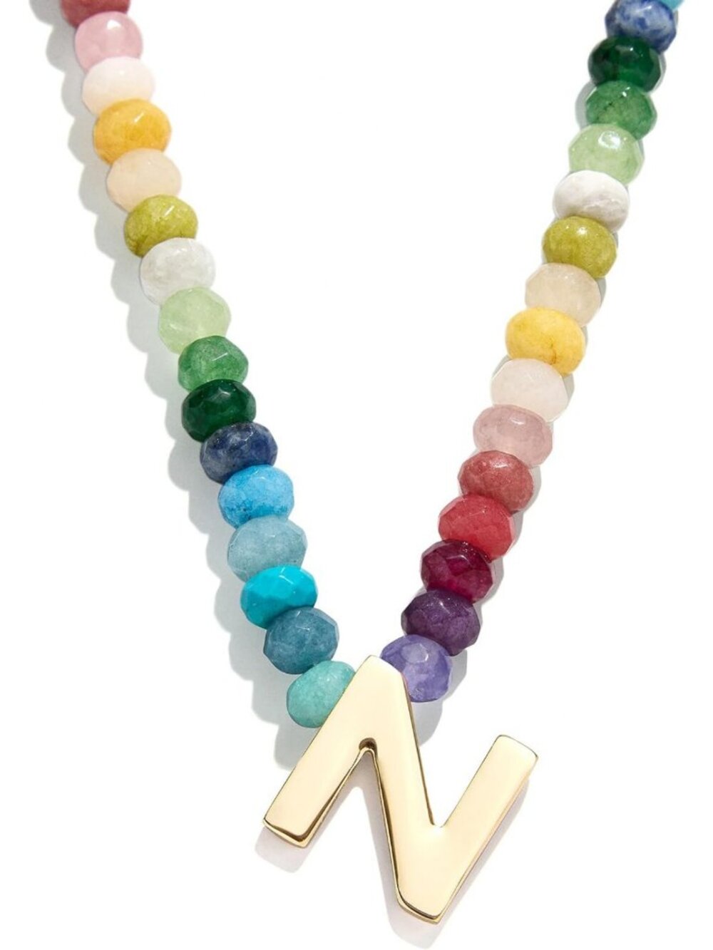 Chic Semi-Precious Beaded Initial Necklace | Personalized Jewelry Gift